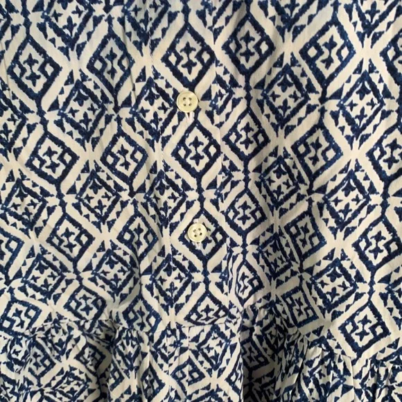 The Shirt by Rochelle Behrens Navy and White Geometric Dress - Picture 4 of 11